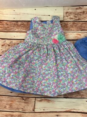 Carter's Multicolor Floral Sleeveless Dress with Flower Accents